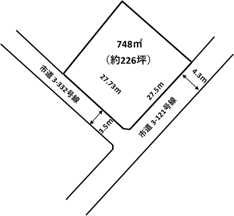 道路と敷地の関係図